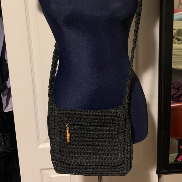 Woven, Bamboo Zipper Crossbody - Picture 1 of 8